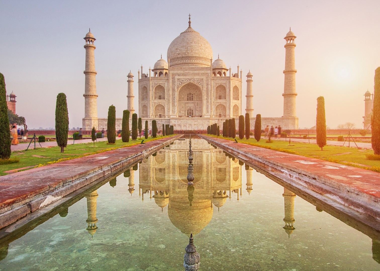 Taj Mahal in Agra at sunrise